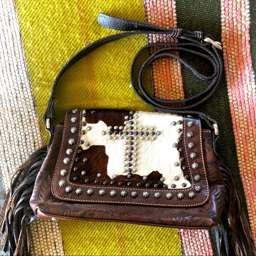 American West Leather Cowhide Purse